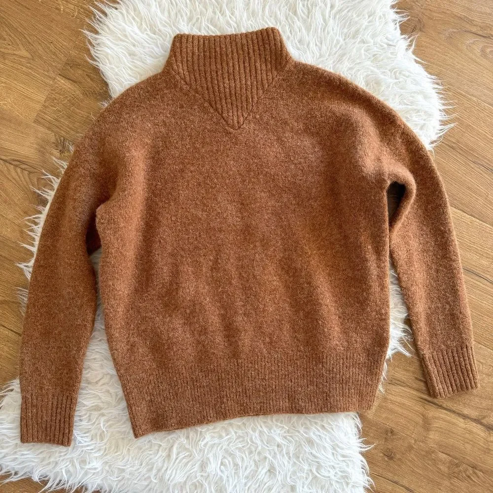 Madewell Dillion Mockneck Pullover Wool Alpaca Sweater - Cumin | Size XS
